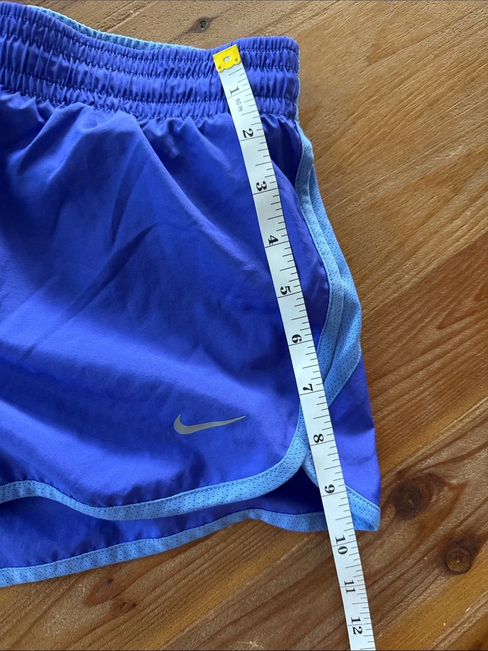Nike Women's Royal Purple/Blue Athletic Shorts with Light Blue Trim